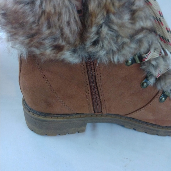 Universal Thread Brown Faux Fur Suede Booties - Picture 7 of 12